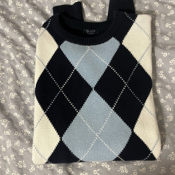 brandy melville blue argyle sweater - Picture 2 of 3